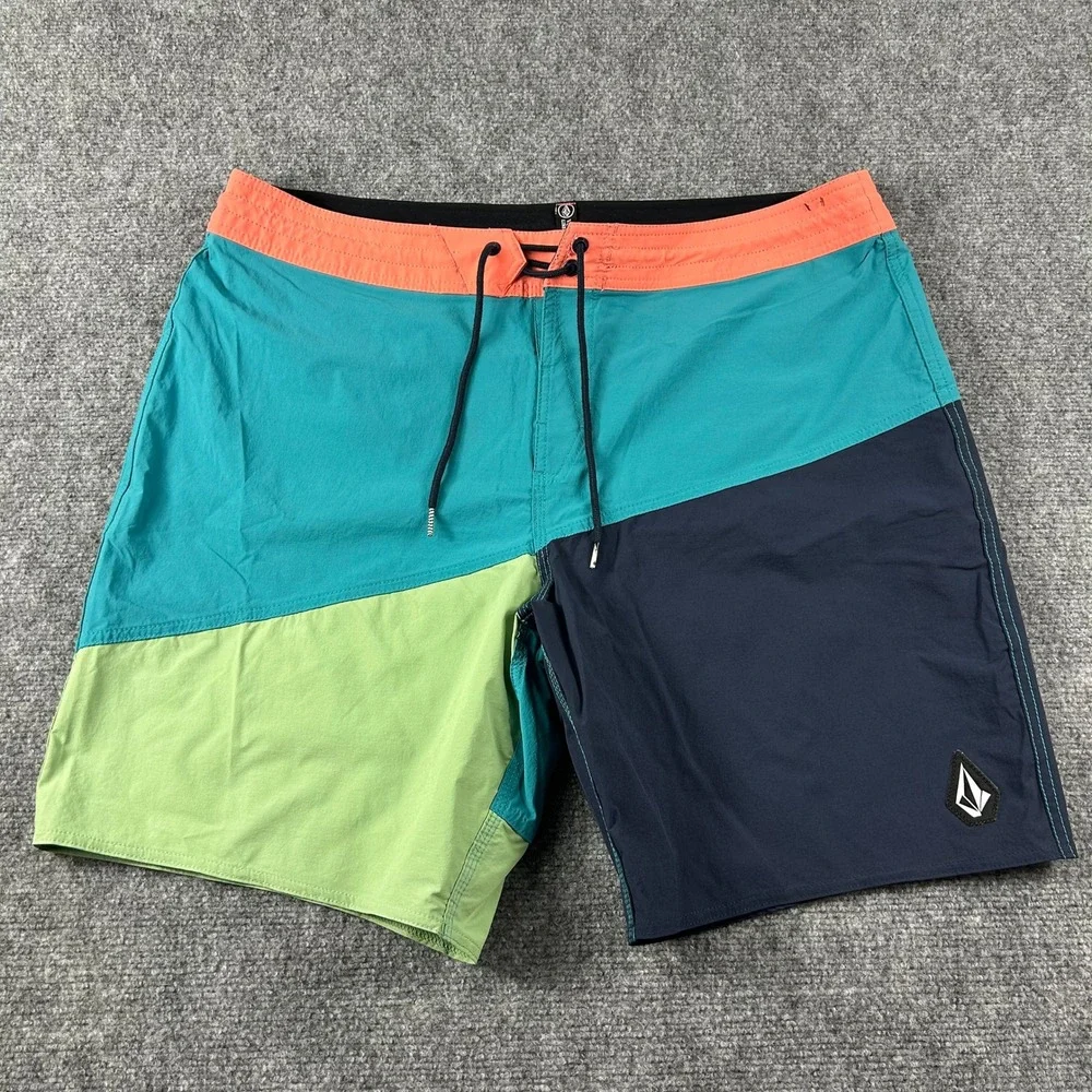Volcom Board Shorts Mens‎ 38 Multicolor Liberators Colorblock Swim Trunks